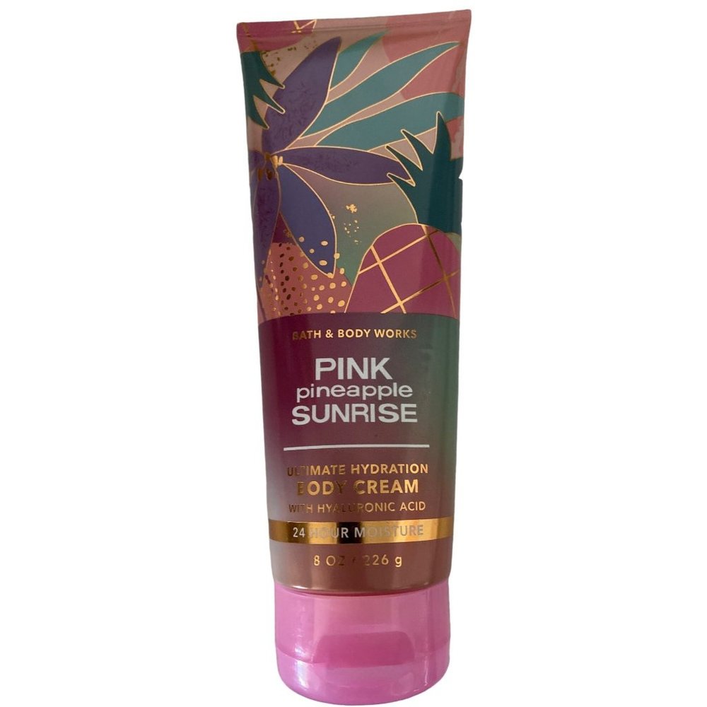 Pink Pineapple Sunrise Bath & Body Works Cream 8 oz. NEW Hydration discontinued